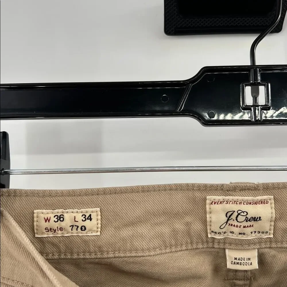 J. Crew Men's 770™ Straight-fit garment-dyed five-pocket pant - Tan - 36 - NWOT
